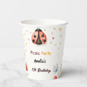 Gobelets En Papier Les Filles Aiment Pique-Nique De Bug Polka Dot 1er (Verso)