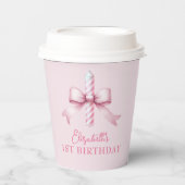 Gobelets En Papier Les Filles De Bow Rose Voulaient Être Un 1Er Anniv (Recto)