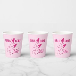 Gobelets En Papier Les Filles Sont Passées Bachelorette À Draps Rose