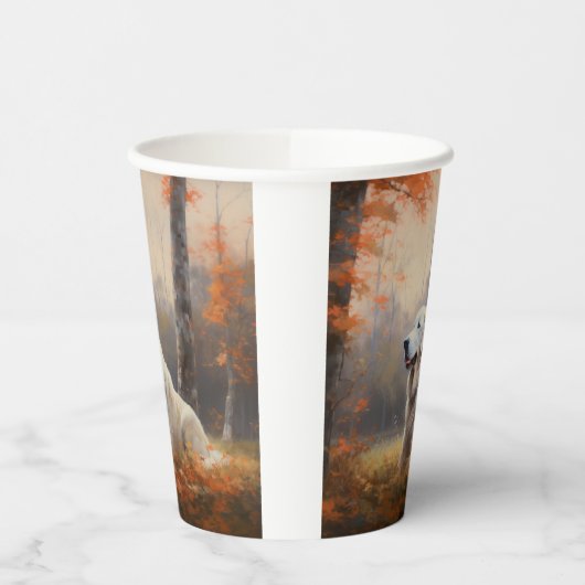 Gobelets En Papier Les grandes Pyrénées à l'automne Feuilles automne (Gauche)