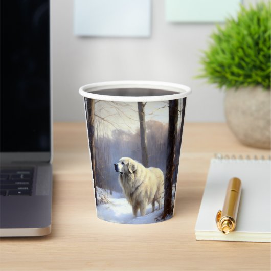 Gobelets En Papier Les Grands Pyrénées Laissent Neige Noël (Insitu)