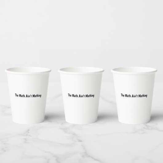 Gobelets En Papier Les maths collent pas (Multi)