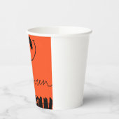 Gobelets En Papier Les motifs d'Halloween sur orange (Gauche)