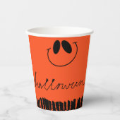 Gobelets En Papier Les motifs d'Halloween sur orange (Recto)