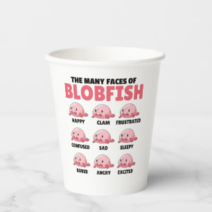 Gobelets En Papier Les Nombreux Visages De Blobfish Drôle Types D'Émo