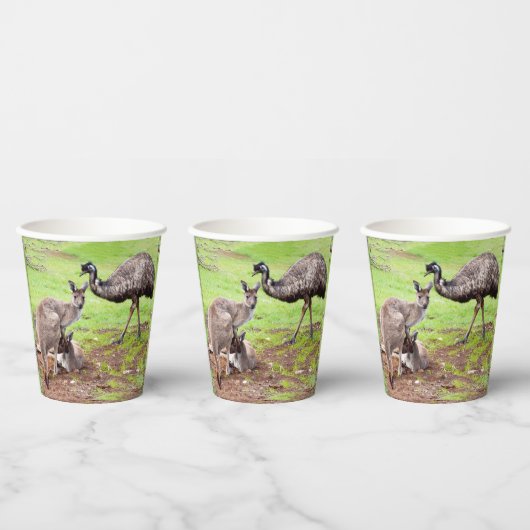 Gobelets En Papier "Les Pals improbables : l'amitié Kangaroo et Emu" (Multi)