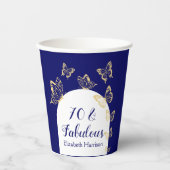 Gobelets En Papier Les papillons Gold de la Marine moderne Fabrique A (Recto)