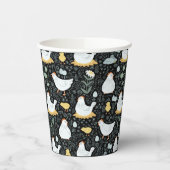 Gobelets En Papier Les poulets rêvent dans la coopérative en noir (Gauche)