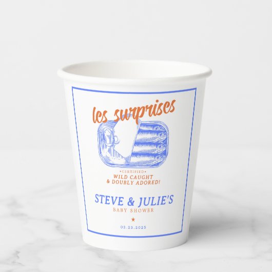 Gobelets En Papier Les Sardines Poisson Twins Triplets Multiples (Recto)