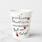 Gobelets En Papier Les Taches De Sang Sont Rouges De Crimes | Mystère (Recto)