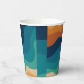 Gobelets En Papier Les vagues Abstraites les années 70 style (Gauche)