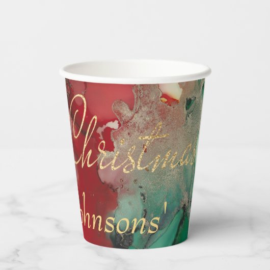 Gobelets En Papier Les verts de Noël et les rouges (Verso)