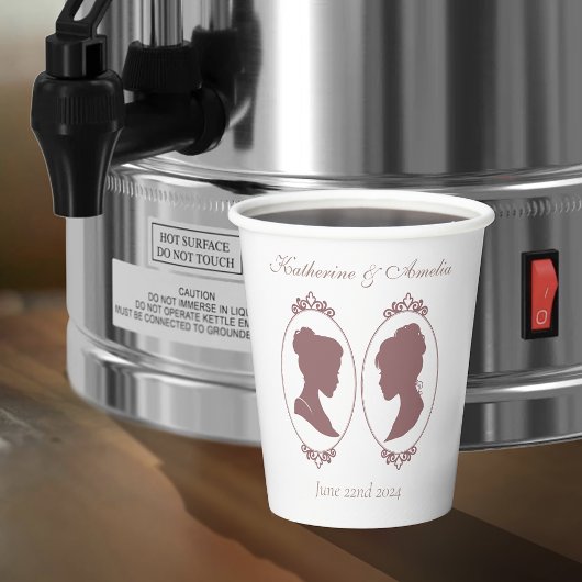 Gobelets En Papier Lesbiennes Mariées Regency Rose Roses