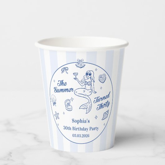 Gobelets En Papier L'été a eu trente ans 30e anniversaire joli (Recto)