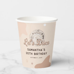 Gobelets En Papier Lets Disco 30e anniversaire Retro Super Party