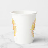 Gobelets En Papier Lettre A Tournesol Nom Monogramme Initiale (Gauche)