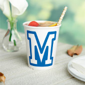 GOBELETS EN PAPIER LETTRE BLEUE VARIABLE M MONO