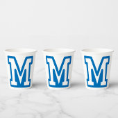 GOBELETS EN PAPIER LETTRE BLEUE VARIABLE M MONO