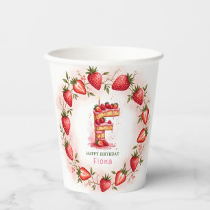 Gobelets En Papier Lettre de coupe de papier fraise Anniversaire F gâ