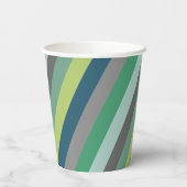Gobelets En Papier Lettres à rayures vertes personnalisées Fête d'ann (Verso)