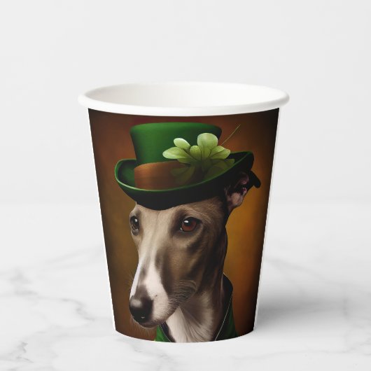 Gobelets En Papier Lévrier en robe de la Saint-Patrick (Recto)