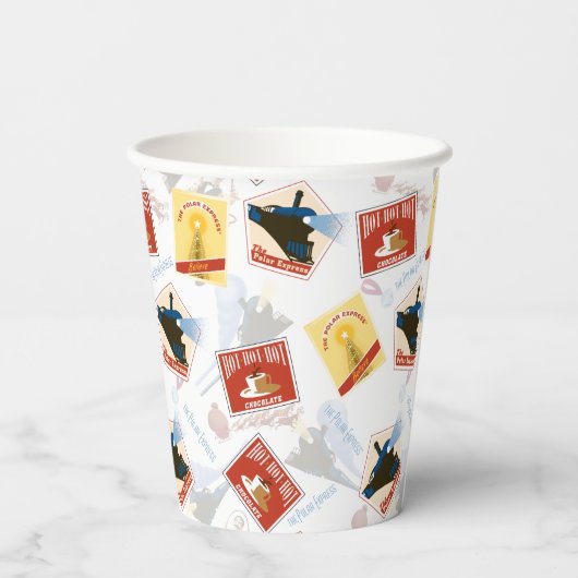 Gobelets En Papier L'Express polaire | Motif d'autocollant rétro (Verso)