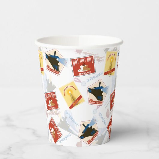 Gobelets En Papier L'Express polaire | Motif d'autocollant rétro (Gauche)