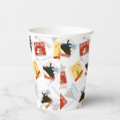 Gobelets En Papier L'Express polaire | Motif d'autocollant rétro (Droite)