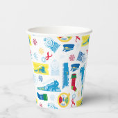 Gobelets En Papier L'Express polaire | Motif d'icône de Noël (Verso)