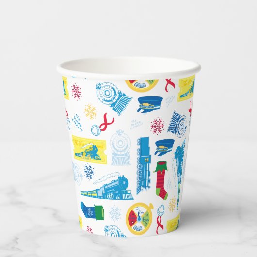 Gobelets En Papier L'Express polaire | Motif d'icône de Noël (Verso)