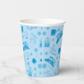 Gobelets En Papier L'Express polaire | Motif d'icône de vacances bleu (Droite)
