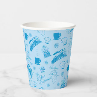 Gobelets En Papier L'Express polaire | Motif d'icône de vacances bleu