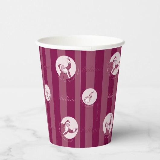 Gobelets En Papier L'Express polaire | Motif du Père Noël rayé (Droite)