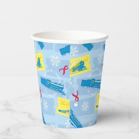 Gobelets En Papier L'Express polaire | Retro Train & Ticket Motif (Droite)