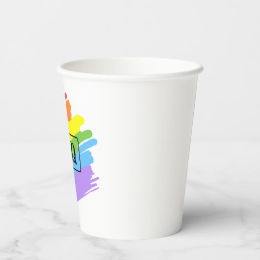 Gobelets En Papier LGBTQ Brushstrokies arc-en-ciel (Verso)