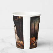 Gobelets En Papier Lhasa Apso Citrouille Halloween effrayant (Droite)