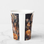 Gobelets En Papier Lhasa Apso Halloween avec citrouilles effrayant  (Droite)