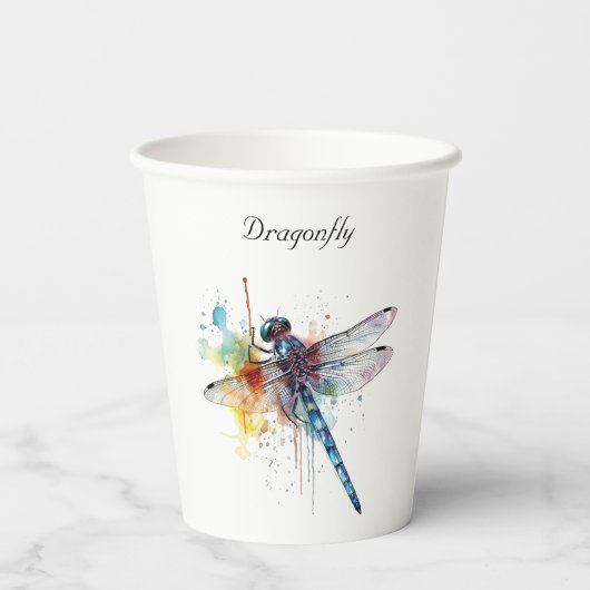 Gobelets En Papier libellule colorée personnalisable (Verso)