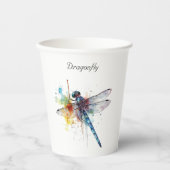 Gobelets En Papier libellule colorée personnalisable (Recto)