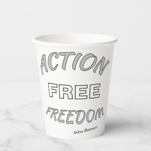 Gobelets En Papier Liberté d'action (Recto)
