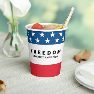 Gobelets En Papier Liberté Un Véritable Patriote