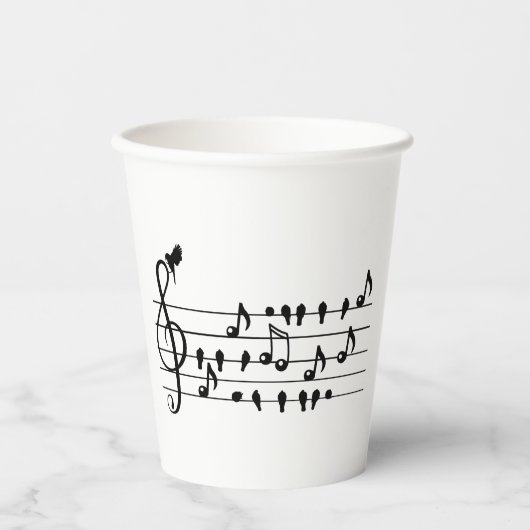 Gobelets En Papier Libre en tant qu'oiseau, oiseaux chanteurs faisant (Recto)
