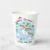 Gobelets En Papier licorne bleue pour enfants (Recto)