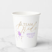 Gobelets En Papier Light Purple Bow Team Bride Bridal Shower (Verso)