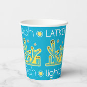 Gobelets En Papier Lights Latkes Chanukah 8 oz. (Verso)