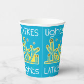 Gobelets En Papier Lights Latkes Chanukah 8 oz. (Droite)