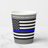 Gobelets En Papier [Ligne Bleue Mince] Dos Drapeau Bleu jetable (Recto)