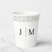 Gobelets En Papier Ligne de mariage à monogramme classique (Verso)