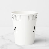 Gobelets En Papier Ligne de mariage à monogramme classique (Droite)