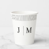 Gobelets En Papier Ligne de mariage à monogramme classique (Recto)